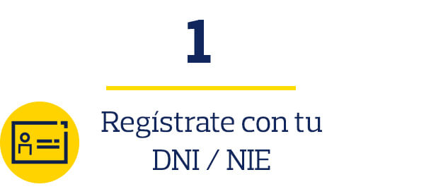 Regístrate con tu DNI/NIE