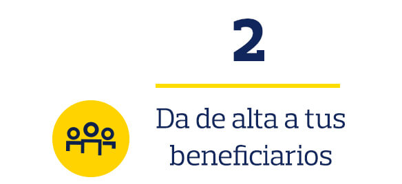Da de alta a tus beneficiarios